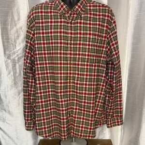 Eddie Bauer Relaxed Fit Flannel Button Down Shirt Men’s XL Plaid Cabincore